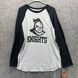 Knights Shirt Men Large Gray Casual Tee Crewneck Long Sleeve Retro Brand New